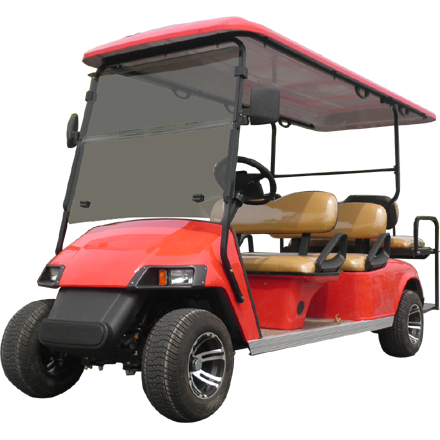 LS2044KSZ--6 person electric golf cart with foldable seat