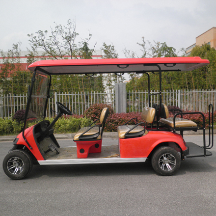 LS2044KSZ--6 person electric golf cart with foldable seat